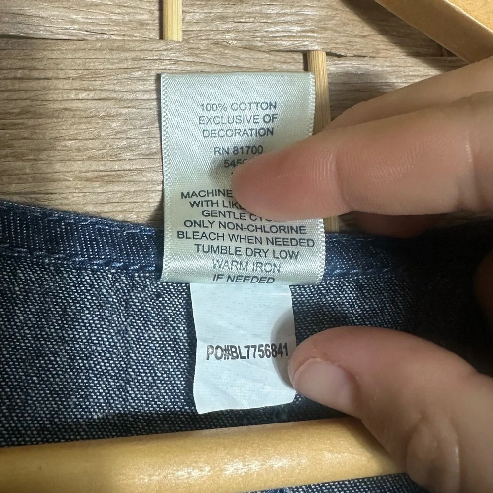 Blair 100% Cotton Made in India Front Pockets Denim Dress - Size Medium - Picture 8 of 11